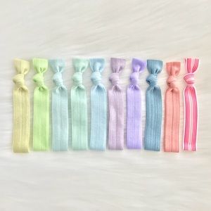 Pastel color hair ties set of 10 elastic hair ties